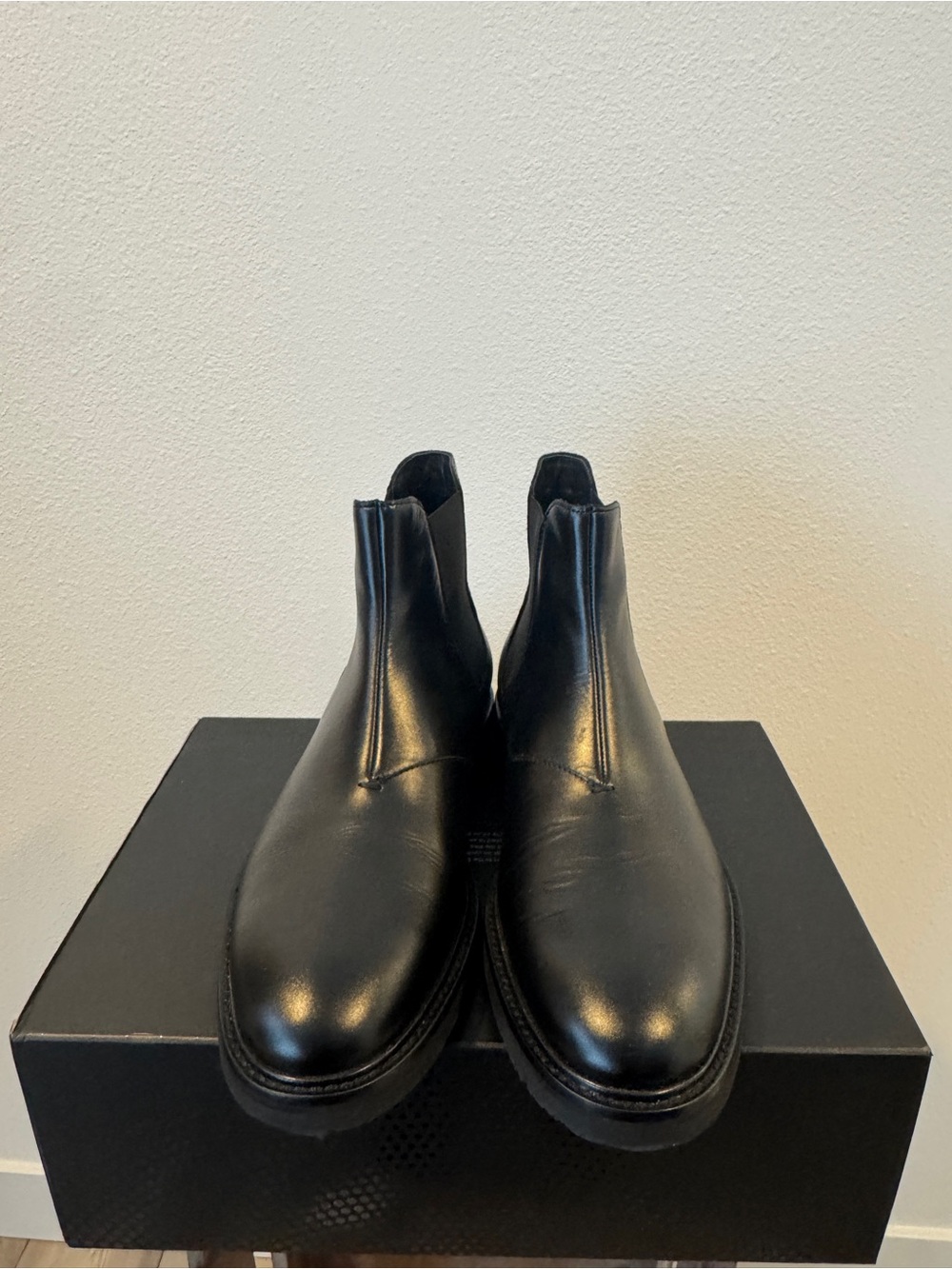 Zegna Black Leather Chelsea Boots